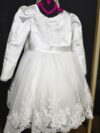 cocobee-Princess Seraphina White Satin & Lace Bow Dress 2
