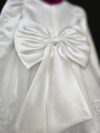 cocobee-Princess Seraphina White Satin & Lace Bow Dress 7