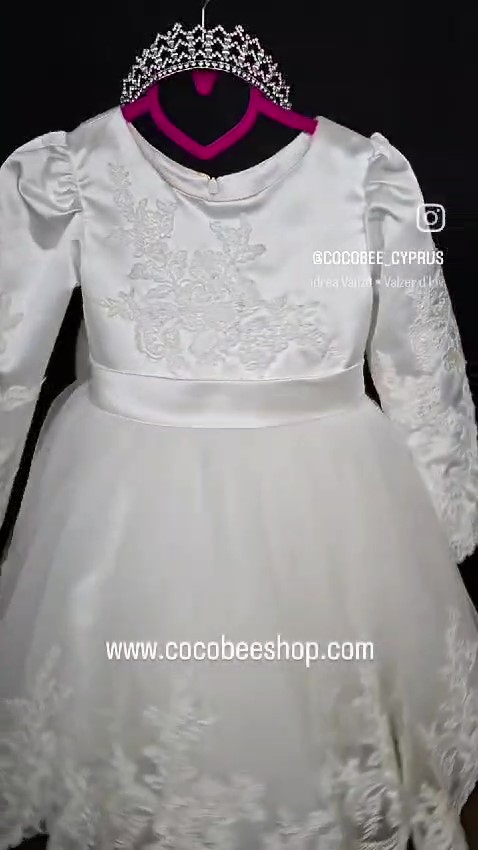 cocobee-Princess Seraphina White Satin & Lace Christening Set – moment