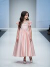 Long Pink satin Dress for girls