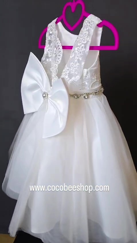 cocobee-Princess Bianca Lace & Tulle Bow Dress – moment