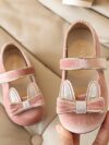 cocobee-Velvet Bunny Bow Mary Jane Shoes