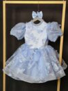 cocobee-Princess Serenella Blue Satin Bow Dress 1