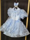 cocobee-Princess Serenella Blue Satin Bow Dress 3
