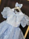 cocobee-Princess Serenella Blue Satin Bow Dress 4