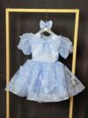 cocobee-Princess Serenella Blue Satin Bow Dress 5