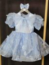 cocobee-Princess Serenella Blue Satin Bow Dress 7