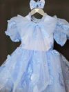 cocobee-Princess Serenella Blue Satin Bow Dress – moment