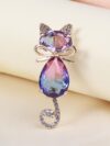 cocobee-Aurora Crystal Cat Brooch