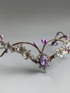 cocobee-Enchanted Blossom Elven Crown with Amethyst Gem