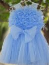 Blue Feather Party Gown 3