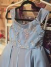 Blue Sparkly Satin Dress 1