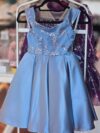 Blue Sparkly Satin Dress 2