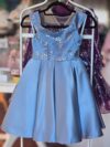 Blue Sparkly Satin Dress 3