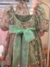 Green and Pink Flower Laced Dress for Girls 3 at the Princess shop