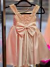 Peach Sparkly Satin Dress 1