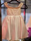 Peach Sparkly Satin Dress 2