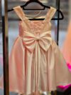 Peach Sparkly Satin Dress 4