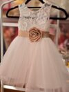 White dress with beige rose 3