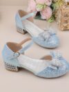 cocobee-Blue Crystal Bow Princess Heels
