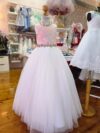 Peach lace and white tulle dress 1