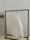 White luxury lace dress with train