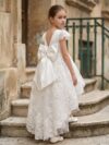 White lace dress with removable train