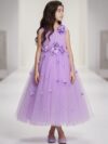 Purple long dress with flowers