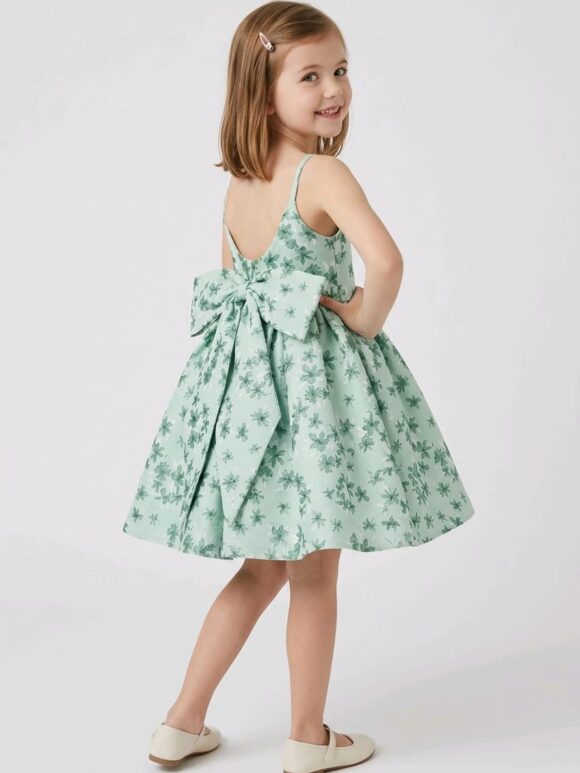 Green Taffeta Dress for girls